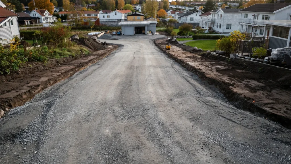 asfaltering och schaktning av garageuppfart i brandbergen haninge